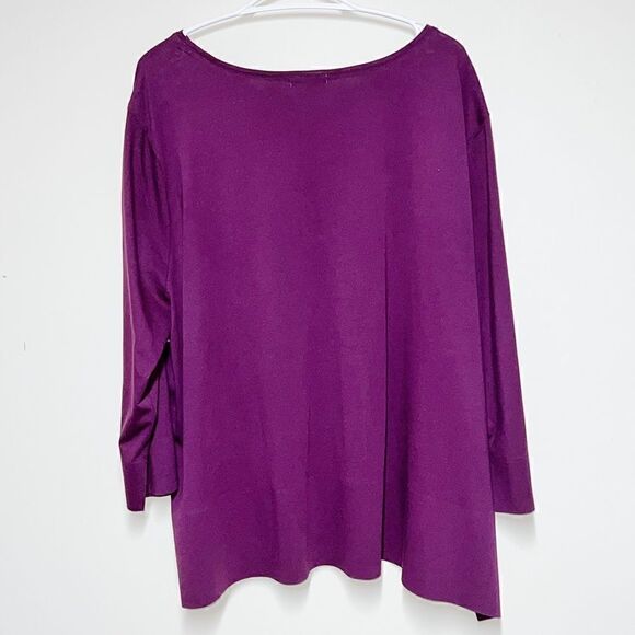 NWT Habitat 74016 Deep Hem Scoop Neck Cotton Tunic Wine Sz XXL/XXXL - Picture 2 of 9
